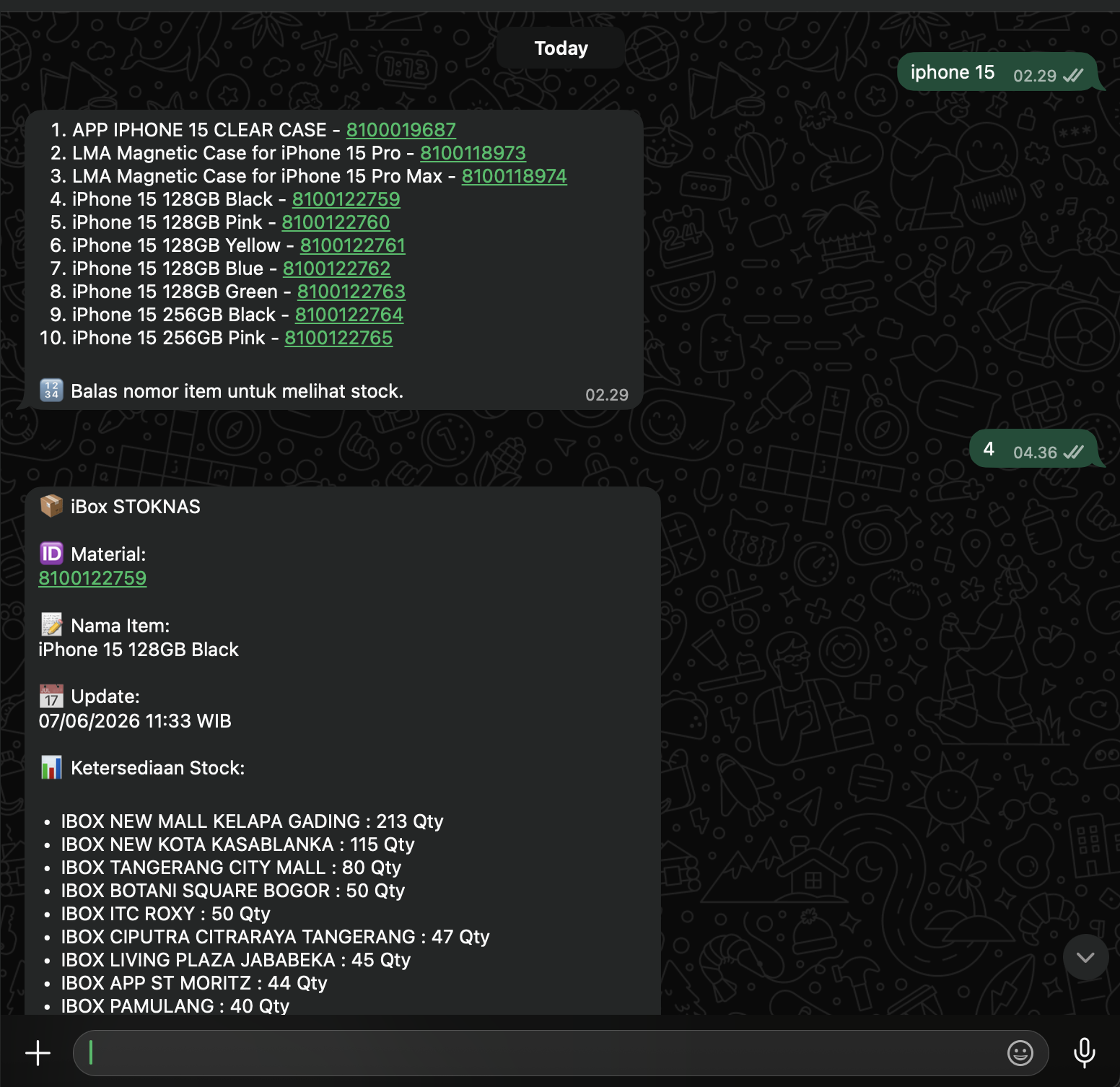 Automation stock report showcase